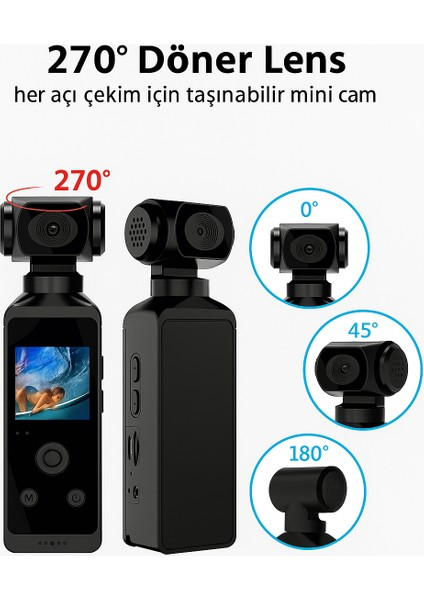 4K Hd 270 ° Dönebilir 1.3in Ekran Su Geçirmez Kılıflı Kask Motosiklet Doğa Sporları fiyatları