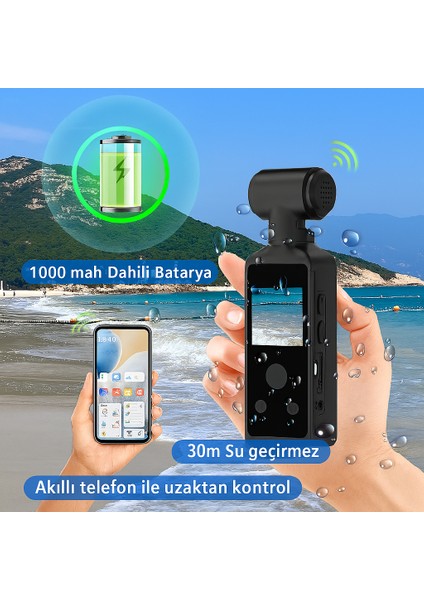 4K Hd 270 ° Dönebilir 1.3in Ekran Su Geçirmez Kılıflı Kask Motosiklet Doğa Sporları modelleri