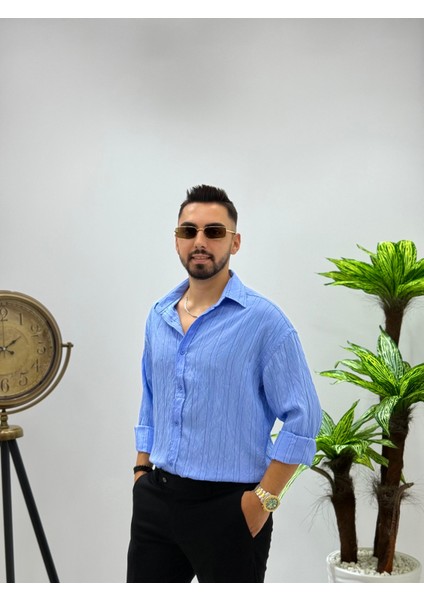 Erkek Yeni Sezon Uzun Kol Gömlek Regular Kalıp Terletme Yapmaz Göbek Göstermez