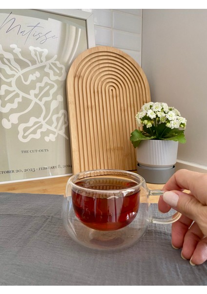 2li Çift Cidarlı Espresso Kahve Çay Sunum Fincanı 200 ml