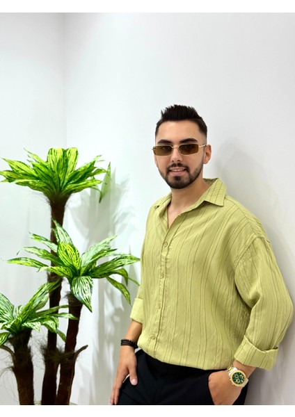 Erkek Yeni Sezon Uzun Kol Gömlek Regular Kalıp Terletme Yapmaz Göbek Göstermez