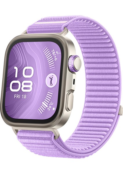 Huawei Watch Fit 4 / Fit 4 Pro / Fit 3 Uyumlu Ince Hasır Örgü Cırtlı Kumaş Kordon Kayış