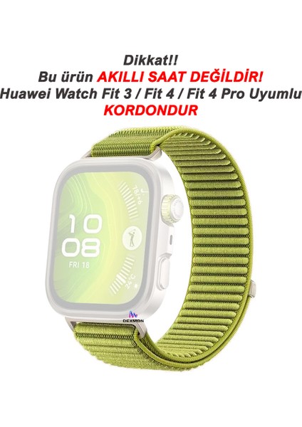 Huawei Watch Fit 4 / Fit 4 Pro / Fit 3 Uyumlu Ince Hasır Örgü Cırtlı Kumaş Kordon Kayış fiyatları