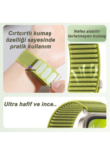 Huawei Watch Fit 4 / Fit 4 Pro / Fit 3 Uyumlu Ince Hasır Örgü Cırtlı Kumaş Kordon Kayış modelleri