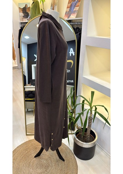 Çıtçıtlı Uzun Kap 7139 Kahve modelleri