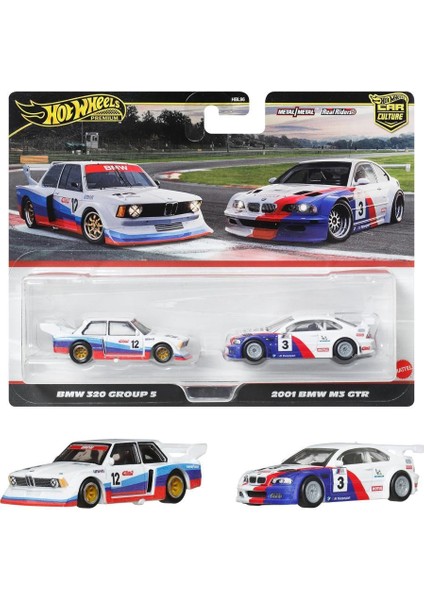 1:64 Hot Wheels Premium Car Culture 2'li Paket Bmw 320 Group 5 & 2001 Bmw M3 Gtr HBL96 - JBK99