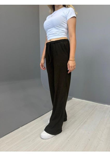 Kadın Jakarlı Salaş Bağcıklı Pantolon - Haki