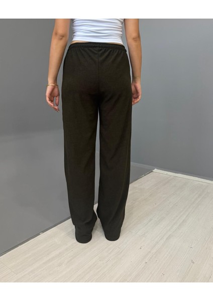 Kadın Jakarlı Salaş Bağcıklı Pantolon - Haki fiyatları