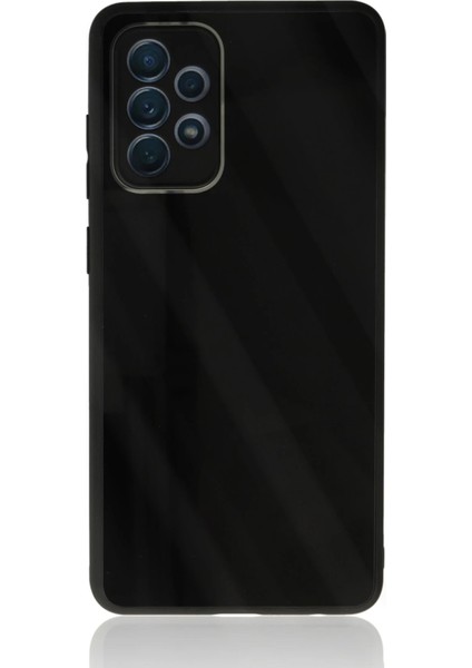Samsung Galaxy A72 Kılıf Glass Kapak - Siyah Arbkd