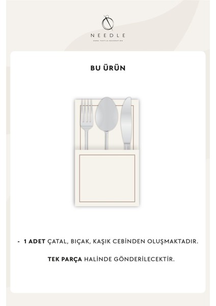 Haki Güpürlü Servis Peçetesi, Çek Cebi, Tek Boyut indirimleri