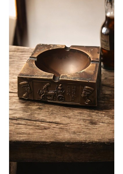 Gözdehobi Kare Küllük Antik Gold Eskitme Biblo Dekoratif Küllük