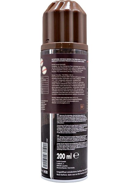 Çikolatalı Sprey Krema 200 ml fiyatları