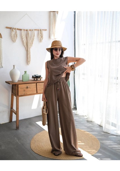 Keten Salaş Pantolon Üst Takım