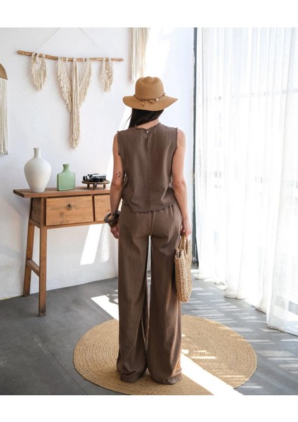 Keten Salaş Pantolon Üst Takım indirimleri