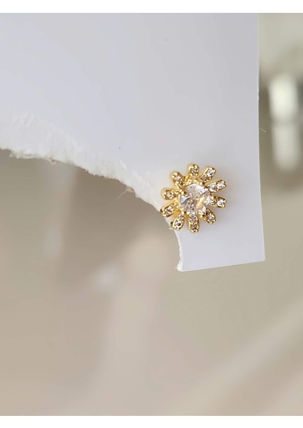 Çiçek Model Kıkırdak Piercing Tragus Helix Altın Gold Renk Küpe modelleri