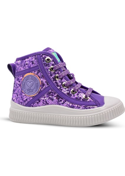 Magic Kız Çocuk Pullu ve Bağcıklı Lila Rengi Sneaker