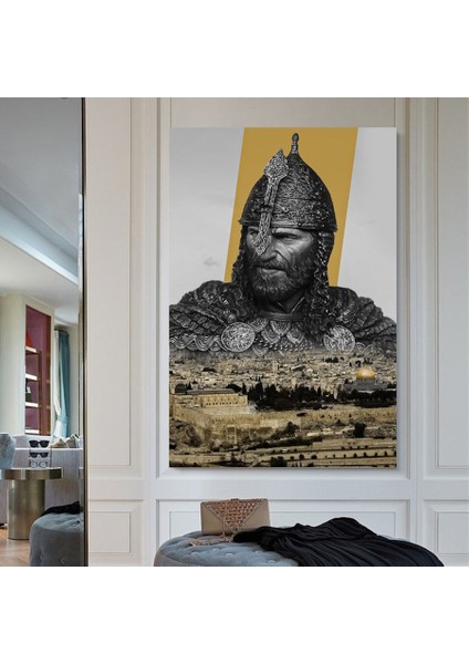 Kudüsün Fatihi Selahaddin Eyyubi Kanvas Tablo Ev Duvar Salon Sanat Dekarasyon Süsü