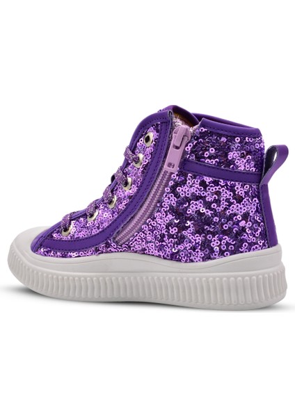 Magic Kız Çocuk Pullu ve Bağcıklı Lila Rengi Sneaker modelleri