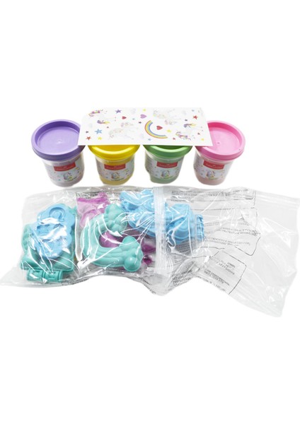 Unicorn 4X56 gr Oyun Hamuru 3D Kalıp Oyun Hamuru Seti modelleri
