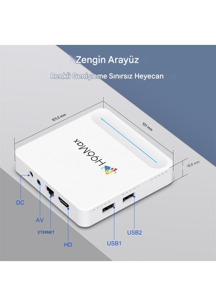 H618 Plus 8k Android 14.0 Tv Box 4GB+32GB Medya Oynatıcı Air Mouse Dual Wifi 6 Bluetooth 5.4 Ethernet Sesli Komut modelleri