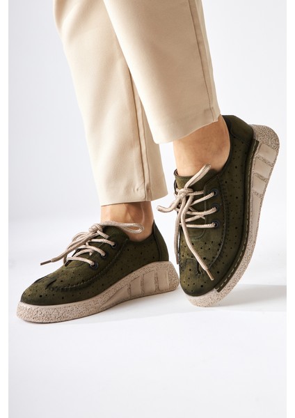 Juli Haki Süet Bağcıklı Günlük Kadın Ayakkabı fiyatları