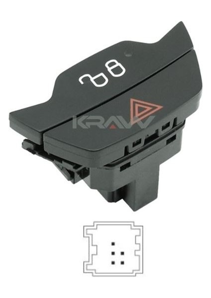 Dörtlü Flalör Anahtarı (Merkezi Kilit Butonlu - 5 Pin) Connect Transıt C-Max Fıesta