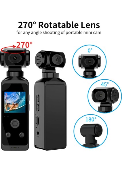 K850H 4K Kameralı 3 Eksen Gimbal Sabitleyici Video Kaydedicili 1,3 Inç LCD Ekran, 16MP indirimleri