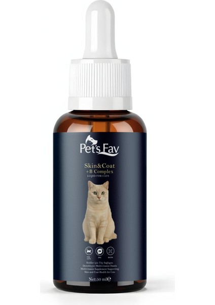 Plus B Kedi Tüy Dökülmesi Önleyici & Deri Sağlığı Damlası Biotin, Çinko ve B Vitamini 50 ml fırsatları
