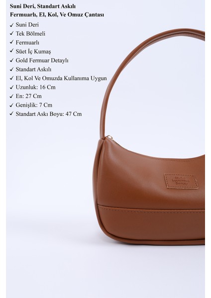 Taba SHK229 Suni Deri , Fermuarlı Tek Bölmeli , Baget Model El, Kol ve Omuz Çantası modelleri