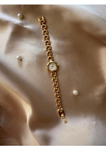 Retro Minimal Boncuk Kordon Vintage Kadın Kol Saati Yuvarlak