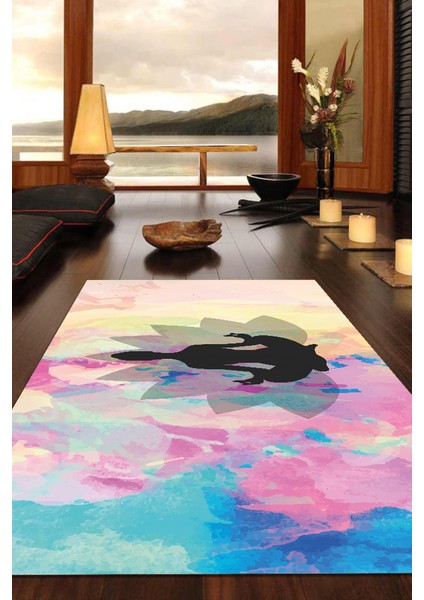 Dijital Baskılı Kaymaz Taban 8 Mm Pilates Yoga Matı Egzersiz Minderi