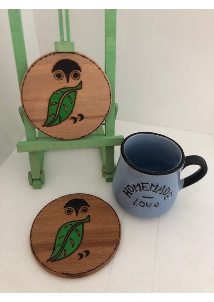 El Yakması Ahşap Bardak Altlığı