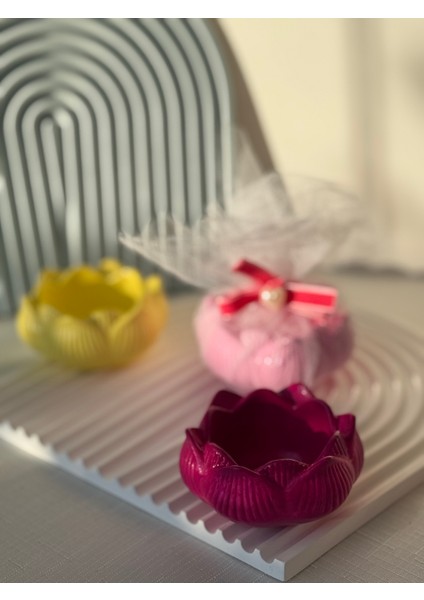 El Yapımı Lotus Çiçeği Mum Tabağı | Kına Hediyeliği | Nişan Hediyeliği | Düğün Hediyeliği | Nikah Şekeri Alternatifi | Bebek Mevlüdü Hediyeliği | Ev Dekoru | Renkli Mumluk