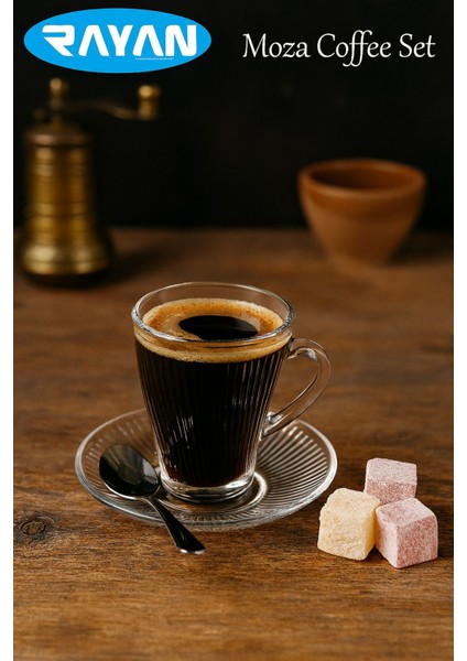 Moza Serisi 6 Kişilik Fincan Takımı | Modern Desenli Şık Kahve Fincanı Seti