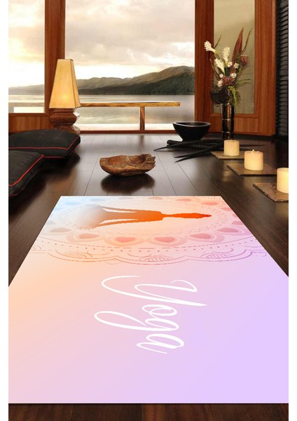 Dijital Baskılı Kaymaz Taban 8 Mm Pilates Yoga Matı Egzersiz Minderi