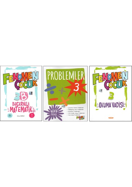 Fenomen 3. Sınıf 3b Becerikli Matematikçi+Problemler+Okuma Vadisi (3 Kitap)