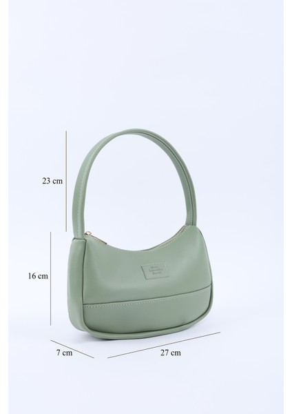 Mint Yeşil SHK229 Suni Deri , Fermuarlı Tek Bölmeli , Baget Model El, Kol ve Omuz Çantası fiyatları