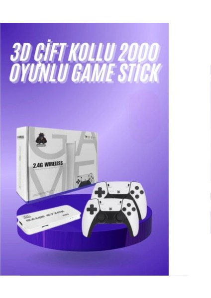 3D 4K Hd 2.4g Game Stick 4K Ultra Hd Oyun Konsolu Çift Kollu