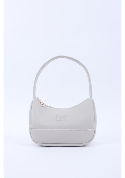 Gri SHK229 Suni Deri , Fermuarlı Tek Bölmeli , Baget Model El, Kol ve Omuz Çantası