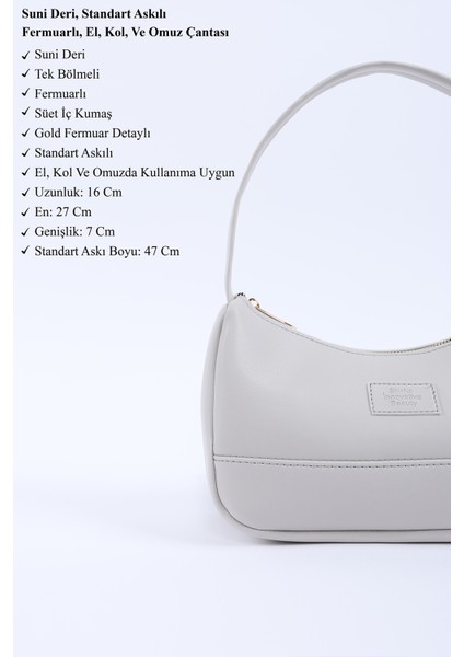 Gri SHK229 Suni Deri , Fermuarlı Tek Bölmeli , Baget Model El, Kol ve Omuz Çantası modelleri