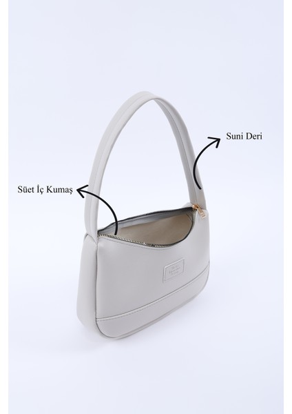 Gri SHK229 Suni Deri , Fermuarlı Tek Bölmeli , Baget Model El, Kol ve Omuz Çantası indirimleri