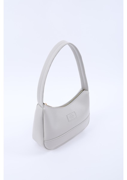 Gri SHK229 Suni Deri , Fermuarlı Tek Bölmeli , Baget Model El, Kol ve Omuz Çantası