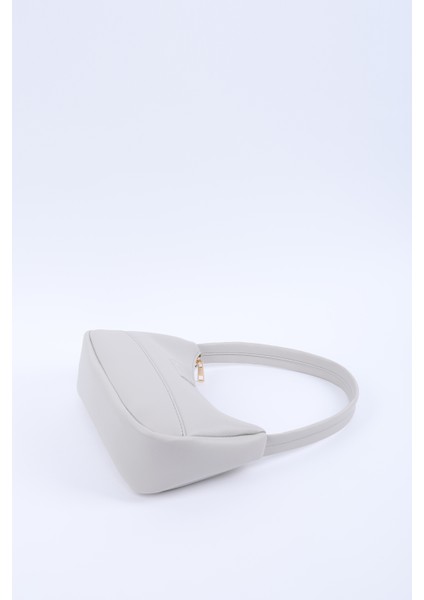 Gri SHK229 Suni Deri , Fermuarlı Tek Bölmeli , Baget Model El, Kol ve Omuz Çantası