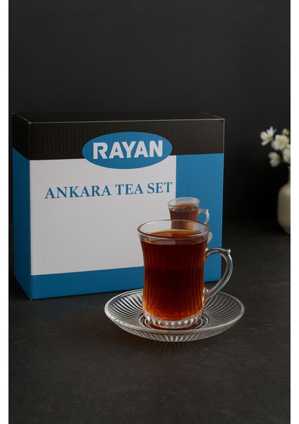 Rayan Ankara Serisi 6 Kişilik Çay Seti | 12 Parça Şık Çay Seti fiyatları