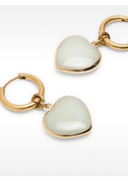 Taş Kalpli Halka Küpe modelleri