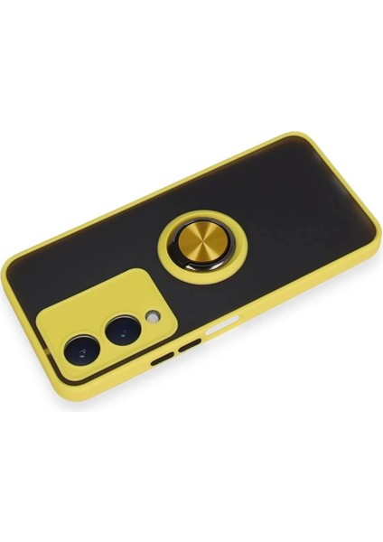 Vivo Y17S Kılıf Montreal Yüzüklü Silikon Kapak - Sarı modelleri