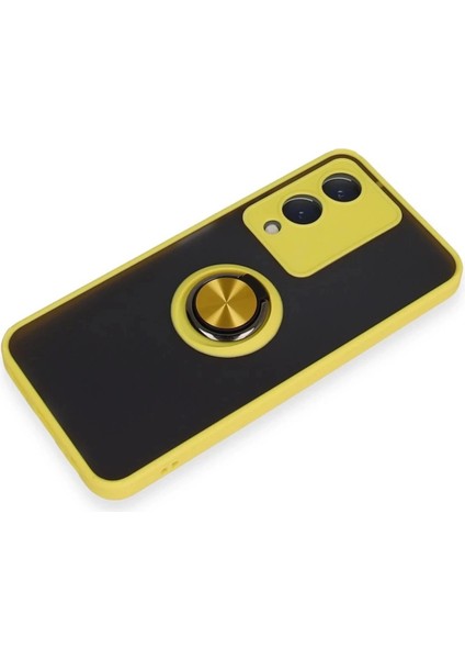 Vivo Y17S Kılıf Montreal Yüzüklü Silikon Kapak - Sarı fırsatları
