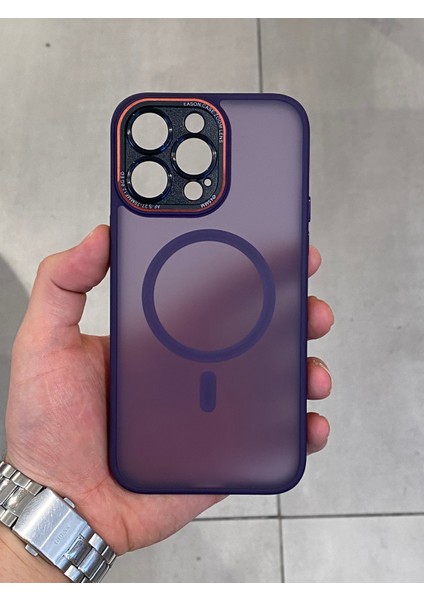 Iphone 14 Pro Max Uyumlu Magsafe Şarj Destekli Sert Mika Silikon Kılıf