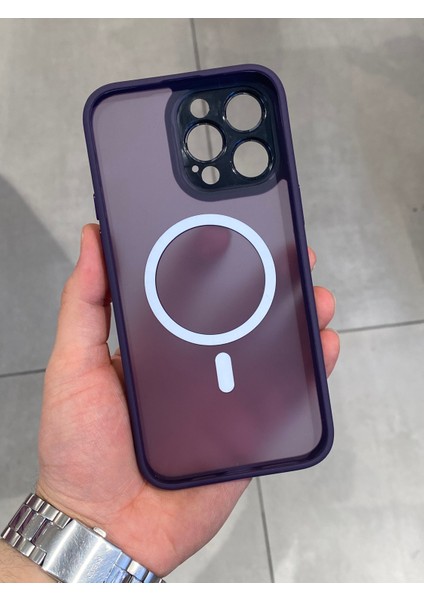 Iphone 14 Pro Max Uyumlu Magsafe Şarj Destekli Sert Mika Silikon Kılıf fırsatları