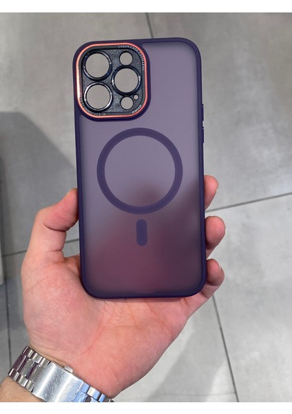 Iphone 14 Pro Max Uyumlu Magsafe Şarj Destekli Sert Mika Silikon Kılıf indirimleri